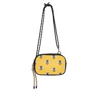 Anti Theft Crossbody Bag Men Waterproof with Credit Card Slots Mini Shoulder Bag Take a walk- Sweet Flamingo Yellow, Yellow Bees Simple
