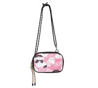 Anti Theft Crossbody Bag Men Waterproof with Credit Card Slots Mini Shoulder Bag Take a walk- Sweet Flamingo Yellow, Art Exotic Shorthaircats Pink