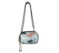 Anti Theft Crossbody Bag Men Waterproof with Credit Card Slots Mini Shoulder Bag Take a walk- Sweet Flamingo Yellow, Light Gray Black Goldfish Pastel Blue