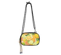 Anti Theft Crossbody Bag Men Waterproof with Credit Card Slots Mini Shoulder Bag Take a walk- Sweet Flamingo Yellow, Yellow Lemon Orange Fruits