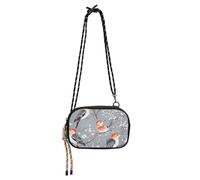 Anti Theft Crossbody Bag Men Waterproof with Credit Card Slots Mini Shoulder Bag Take a walk- Sweet Flamingo Yellow, Art Red - Bellied Woodpecker Birds Gray