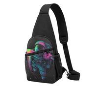 Anti Theft Crossbody Shoulder Bag Space Astronaut With Glowing Jellyfish Backpacks Casual Chest Pack for Camping Travel Hiking