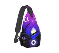 Anti Theft Crossbody Sling Bag Goth Moon Sun Star Dark Mystical Trippy Witch Magic Board Chest Backpack Multipurpose Shoulder Bags for Outdoor Camping Working