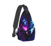 Anti Theft Crossbody Sling Bag Purple Universe Galaxy Magic Wolf In The Space Chest Backpack Casual Shoulder Bags for Hiking Men Working