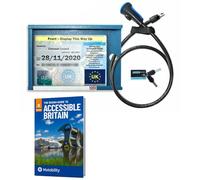 Anti Theft Disabled Blue Badge Holder Lock Security Defender Device for Car plus Timer Clock and Accessible Guide To Britain Book - Disability Parking Guard & Secure Wallet - Attach via Steering Wheel