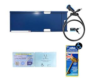 Anti Theft Disabled Combined Blue Badge Holder Lock Security Protector Device for Car via Steering Wheel & Radar Key for Disabled Toilets Access - Disability Parking & Toilet Access Secure Wallet