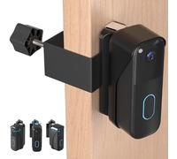 Anti-Theft Doorbell Mount for Blink Video Doorbell Camera(1st & 2nd Gen), Left/Right Viewing Angle (40 to 140) No-Drilling Mounting Bracket for Apartment, Rental, Office - Black