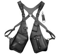 Anti Theft Harness for Men, Double Shoulder Pouch Medieval Cosplay, Phone Pouch for Men Women, Adjustable PU Leather Strap Wallet Bag, Outdoor Phone Bag