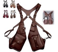 Anti Theft Harness, Medieval Underarm Shoulder Bag, Leather, Adjustable PU Strap Wallet Outdoor Phone, For Men Hidden(C)
