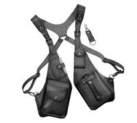 Anti-theft Harness - Shoulder Bag | Armpit Shoulder Bag | Anti-theft Leather Phone Wallet Bag | Retro Medieval Adjustable Harness Wallet | Double Shoulder Underarm Bag pa, Black, Consulte la