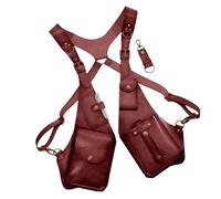 Anti-theft Harness - Shoulder Bag | Armpit Shoulder Bag | Anti-theft Leather Phone Wallet Bag | Retro Medieval Adjustable Harness Wallet | Double Shoulder Underarm Bag pa, red, Consulte la descripción