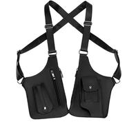 Anti-Theft Hidden Underarm Strap Wallet Pocket Holster Phone Shoulder Holster PU Leather Bag Leisure Double Shoulder Pouch, Black, Refer to description