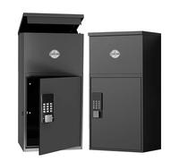 Anti Theft Large Outdoor Smart Lock Package Delivery Box | Letter Drop Mailbox Keyless Unlock Coded Lock with Alarm System Parcel Box Weather, Rust and Corrosion Resistance Coting for Home or Office