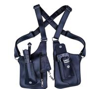 Anti-theft Men's Shoulder Bag, Double Shoulder PU Leather, Adjustable Armpit Design with Multi-Pockets, Chest Pocket for Travel, Business, and Outdoor Activities, Black, Retro Style