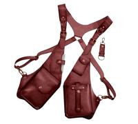 Anti-theft Plates for Men Leather Anti-Theft Cloth | Money Exchange for Retro Medieval Straps | Cell Phone Pocket for Men and Women, Adjustable PU Leather Wallet, red, riferimento alla