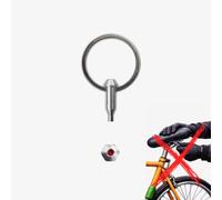Anti-Theft Set for Saddle, 1 or 2 Hexlox Inserts (1 or 2 Screws on Saddle) + Key + Code Card, Made in Germany (Silver, 1 x Hexlox 5 mm)