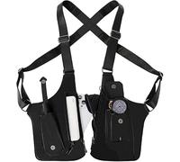 Anti-Theft Shoulder and Underarm Bag for Men, Double A in PU, Adjustable Design with Multiple Pockets, on the Chest for Travel, Business Outdoor, Brown, Retro Style(A)