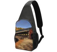 Anti Theft Shoulder Crossbody Bag Albany Covered Bridge Shoulder Bags Unisex,Multipurpose Chest Backpack for Working Running Travel