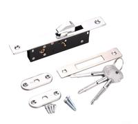 Anti-Theft Sliding Door Lock for Narrow Stile, Van, Gate, Shed - Secure Hook Dead Bolt with Crossed Keys - Aluminum Alloy & Furniture Hard(HY-302A)