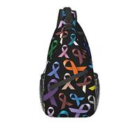 Anti Theft Sling Bag, for Cancer Awareness Ribbon, Shoulder Crossbody Backpack Waterproof Chest Bag Lightweight Casual Daypack for Travel Sports
