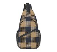 Anti Theft Sling Bag, for Lark and Navy Blazer Tartan Plaid, Shoulder Crossbody Backpack Waterproof Chest Bag Lightweight Casual Daypack for Travel Sports