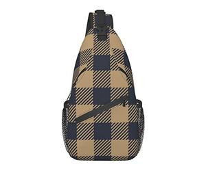 Anti Theft Sling Bag, for Lark and Navy Blazer Tartan Plaid, Shoulder Crossbody Backpack Waterproof Chest Bag Lightweight Casual Daypack for Travel Sports