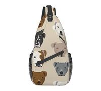 Anti Theft Sling Bag, for Pitbull Heads, Shoulder Crossbody Backpack Waterproof Chest Bag Lightweight Casual Daypack for Travel Sports