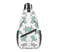 Anti Theft Sling Bag, for Sea Turtles Nautical Ocean Mint Green, Shoulder Crossbody Backpack Waterproof Chest Bag Lightweight Casual Daypack for Travel Sports