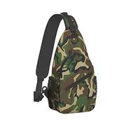 Anti-Theft Sling Chest Bag Shoulder Backpack Compatible with Army Classic Camouflage Pattern Crossbody Bags Gym Sack, Durable Polyester Daypack Lightweight for Men Women Travel Gym Sport Hiking