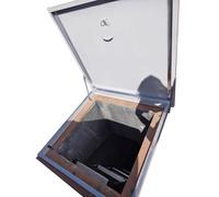 Anti-Theft Steel Roof Hatch Skylight Cover Galvanized Powder Coated Access Door for Roof Maintenance 20-39 Inch Sizes White Manhole Lid (Inner 27.6x37.4in/70x95cm)