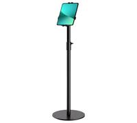 Anti-Theft Tablet Floor Stand for 7-11 Inch iPad/Galaxy Tab 32.6 - 40.5 Inch Height Adjustable Kiosk Floor Stand with 360° Swivel and 90° Tilt Lockable Clamp Mount Tablet Floor Mount