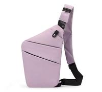 Anti Theft Travel Bag, Travel Purses Anti Theft Safe Slim Sling CrossBody Bag, Personal Flex Bag for Men&Women, Purple, Right Shoulder, Anti Theft Travel Bag
