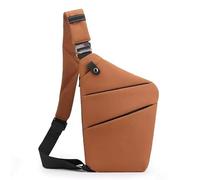 Anti Theft Travel Bag, Travel Purses Anti Theft Safe Slim Sling CrossBody Bag, Personal Flex Bag for Men&Women, Brown, Right Shoulder, Anti Theft Travel Bag
