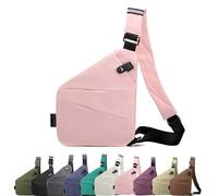 Anti-theft travel bag, unisex shoulder bags, crossbody, chest bag, lightweight, simple and with large frame for travel, sports and work, pink, 32 Cm X 23 cm
