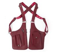 Anti-Theft Underarm Shoulder Bag for Men, Double Shoulder Bag Made of PU Leather, Adjustable Shoulder Holster Design with Multiple Pockets, Chest Bag for Travel, Business & Outdoor, red