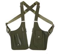 Anti-Theft Underarm Shoulder Bag for Men, Double Shoulder Bag, PU Leather, Adjustable Armpit Holster Design with Multiple Pockets, Chest Bag for Travel, Business & Outdoor, Green, Retro