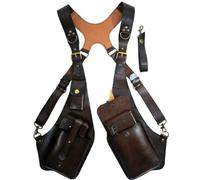 Anti-Theft Underarm Shoulder Bag for Men, Double Shoulder Bag, PU Leather, Adjustable Armpit Holster Design with Multiple Pockets, Chest Bag for Travel, Business & Outdoor, Brown1, Retro