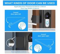 Anti-Theft Video Doorbell Mount for No Drill Installation, 360° Protection Bracket Compatible with Most Brands, Stainless Steel & Aluminum Alloy, Black