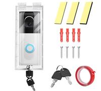 Anti-Theft Video Doorbell Mount with Key Highly Transparent Doorbell Lock Box Kit,For Ring doorbell mount,No Drill Fits Doorbell 2.5"H x 6"W x 1.4"D or Smaller