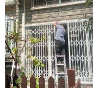 Anti-Theft Window Guard for Apartments and Houses, Easy to Install Aluminum Grille with Push-Pull Security Bar for Enhanced Door and Window Protection