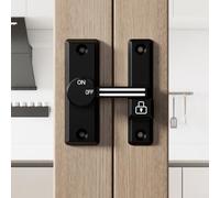 Anti Theft Zinc Alloy Door Hook Latch Protects Your Property with Secure Locking Mechanism (Matte Black)