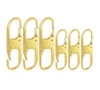 Anti Theft Zipper Lock- Backpack Zipper Lock Keep The Zipper Closed, Quick Disconnect Clip - Key Holder Add-on Accessory 6 PCS 2Sizes (Gold)