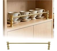 Anti-tip guardrail,Brass Shelf Rail for Wood Shelves - 10 Pack 32in Tipping Rails with 2 Spindles for Kitchen Cabinets, Closet Organization, Floating Shelf Support and F