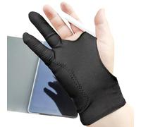 Anti Touch Glove - Artist Drawing Tablet Accessory, Two Finger Smooth Elasticity Tool For Pen Pencil Sketching Painting, Black Small Unit Plus Fabric For Right Hand Left Hand Graphic
