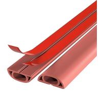 Anti-tread Soft PVC Floor Cord Cover, Bedroom Corner Cable Protector With Adhesive Backing, Conceals Wires, For Warehouses(Rood,3M)