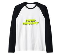 Anti-Trump - Defend Democracy Raglan Baseball Tee
