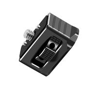 Anti-twist 1/4-20 screw extension head with retractable locking pin and double stabilisation for secure aluminium camera adapter