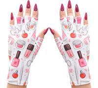 Anti UV Gloves for Gel Manicures Using Gel Lamp Dryers, Driving, Lounging and More, Fingerless Gloves That Shield Skin from The Sun and Nail Lamp, Outdoor Gloves, Nailed It Print