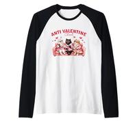 Anti Valentine Club Cats Couch Graphic Broken Hearts Funny Raglan Baseball Tee