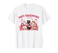 Anti Valentine Club Cats Couch Graphic Broken Hearts Funny T-Shirt